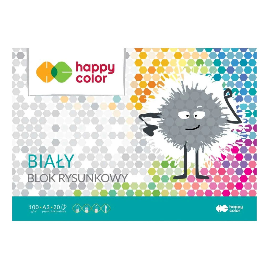 Blok Rysunkowy Biały A3 100g 20 ark Happy Color