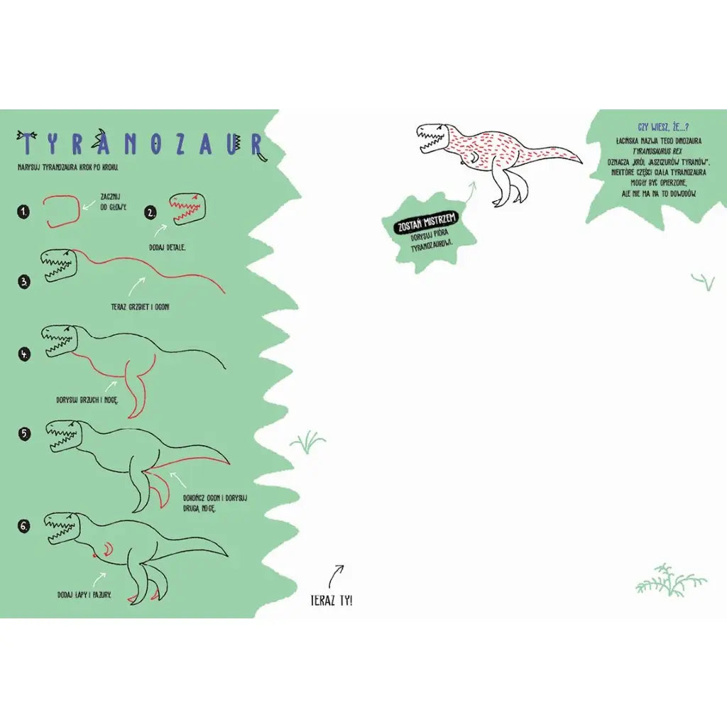 Dinozaury. Kocham rysować Świetlik