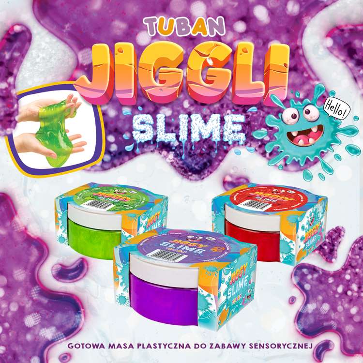 Masa plastyczna Slime Jiggly - niebieski Jagoda 200g TUBAN