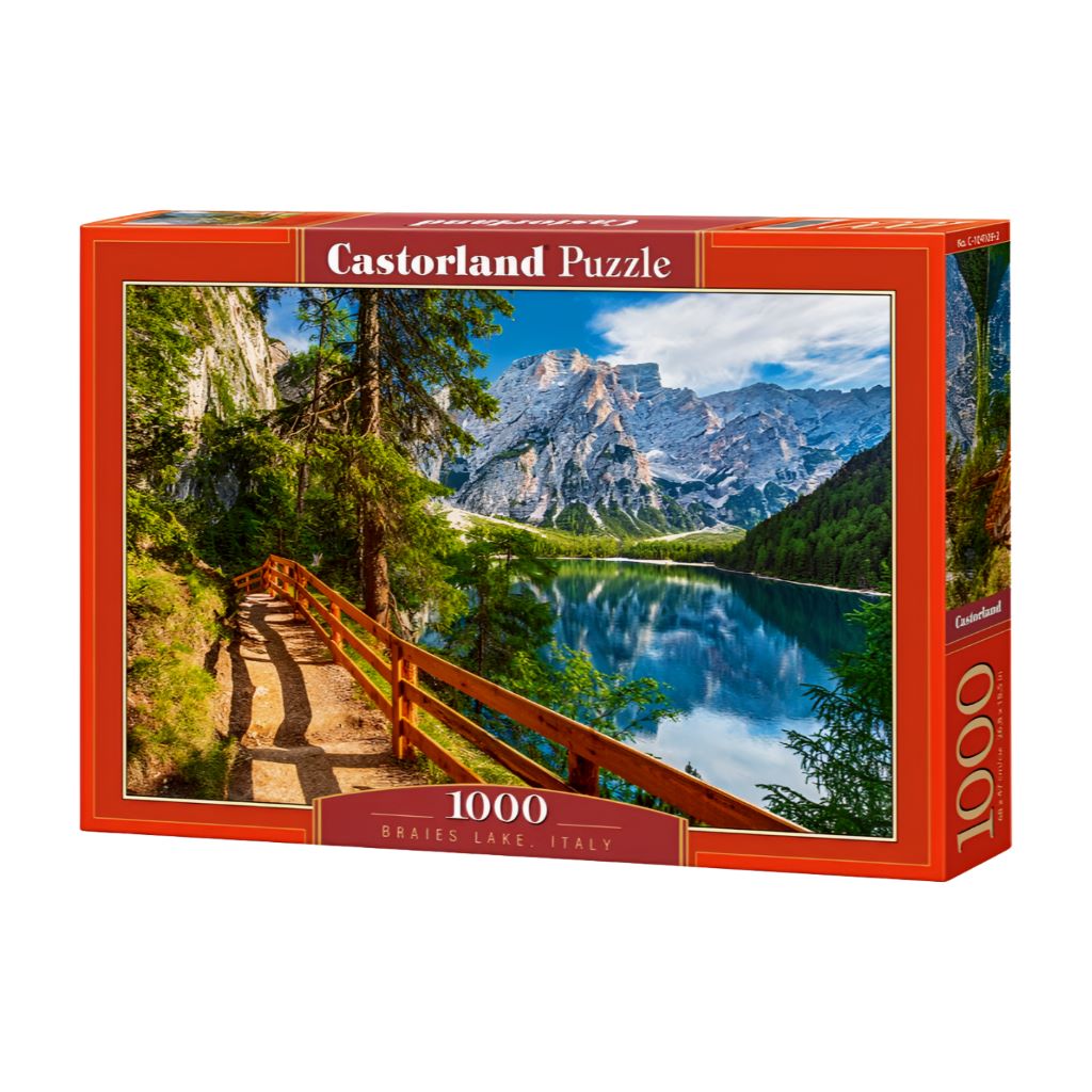 Puzzle 1000 elementów Jezioro Braies Włochy 68x47cm CASTORLAND