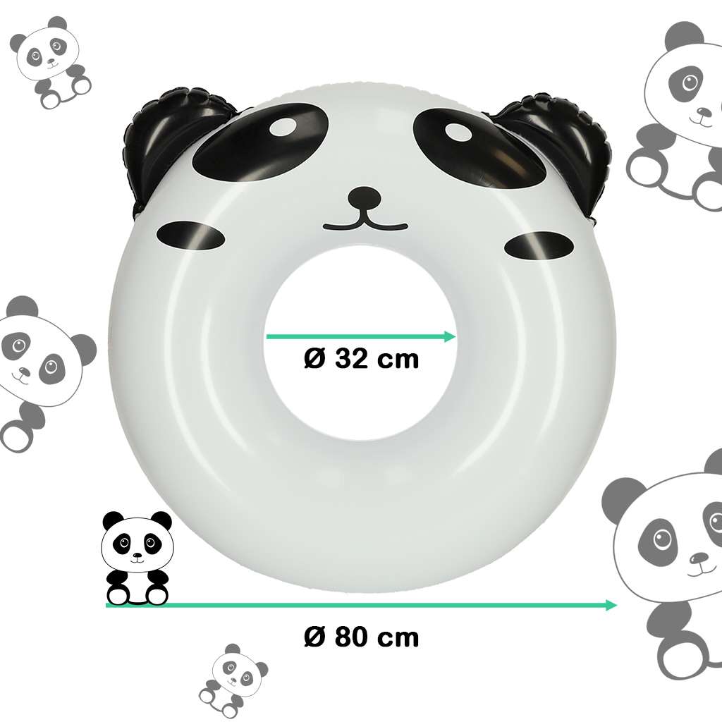 Koło do pływania kółko dla dzieci 80cm panda z uszami 6+