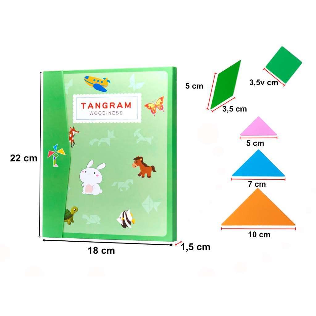 Tangram książeczka magnetyczna układanka edukacyjna drewniana