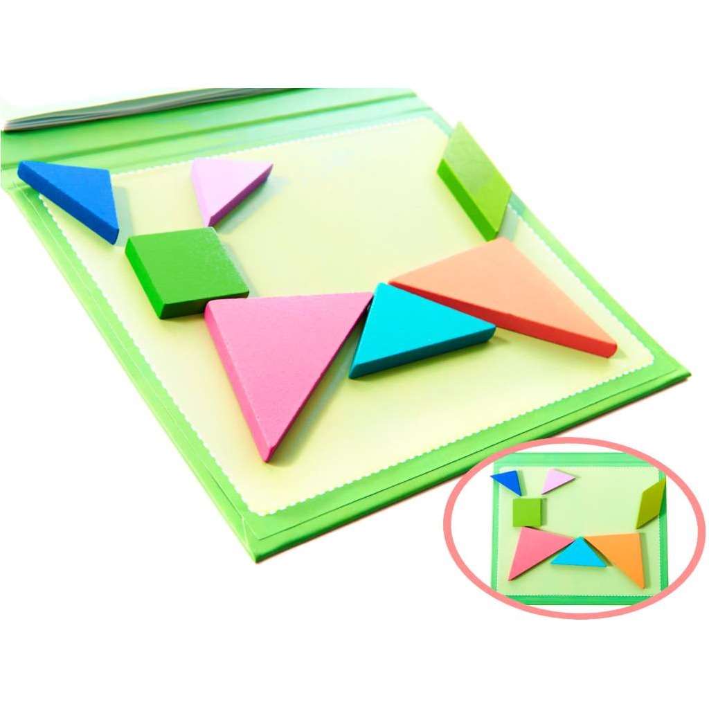 Tangram książeczka magnetyczna układanka edukacyjna drewniana