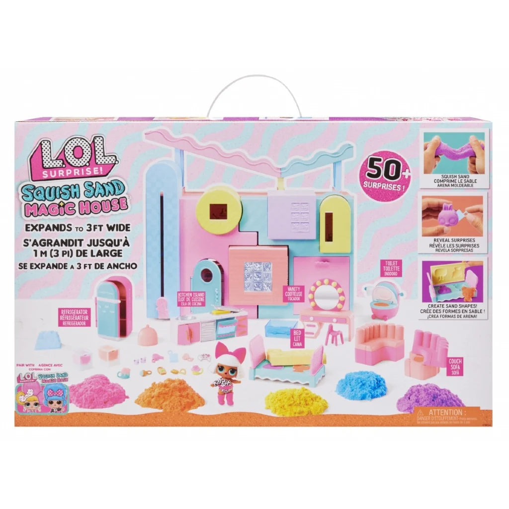 Domek z Laleczką L.O.L. Piasek Kinetyczny Surprise Squish Sand Magic House MGA