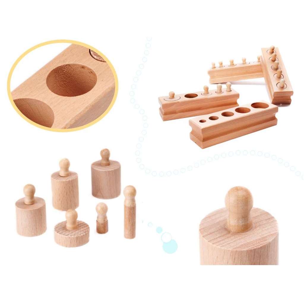 Odważniki cylindry drewniane sorter Montessori 20 elementów