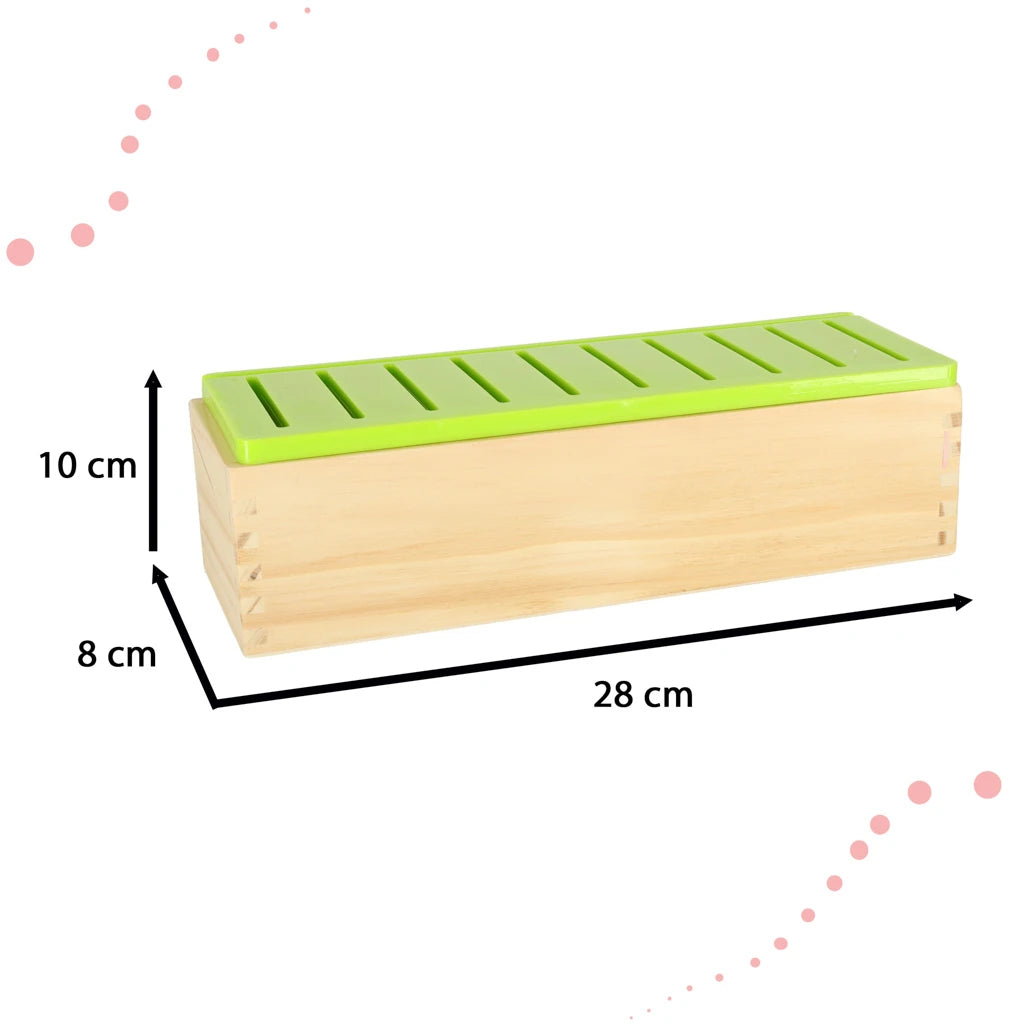 Drewniany sorter z kolorowymi obrazkami układanka edukacyjna KIK