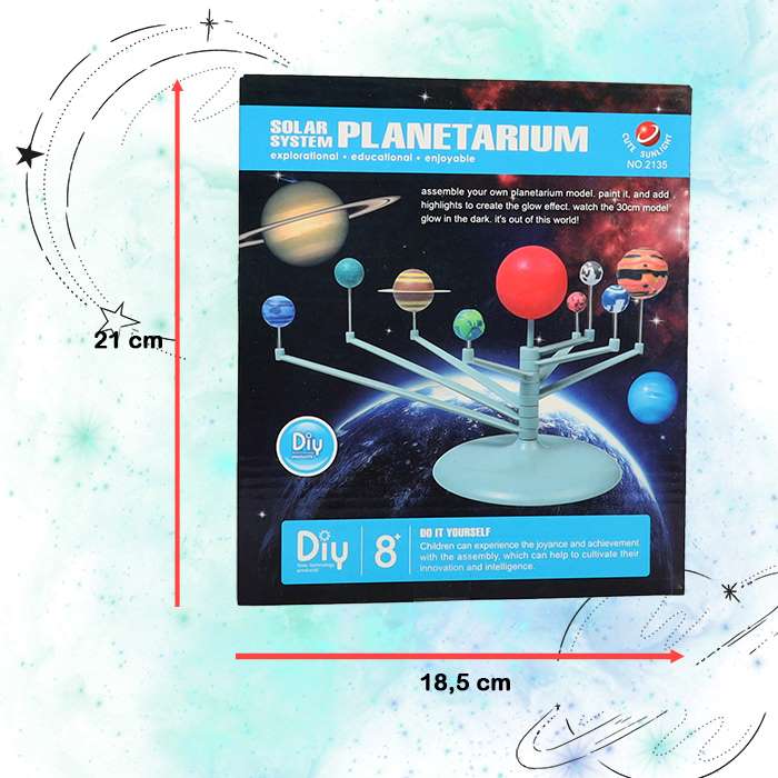 Układ Słoneczny Planetarium kreatywny zestaw edukacyjny DIY - wymiary opakowania