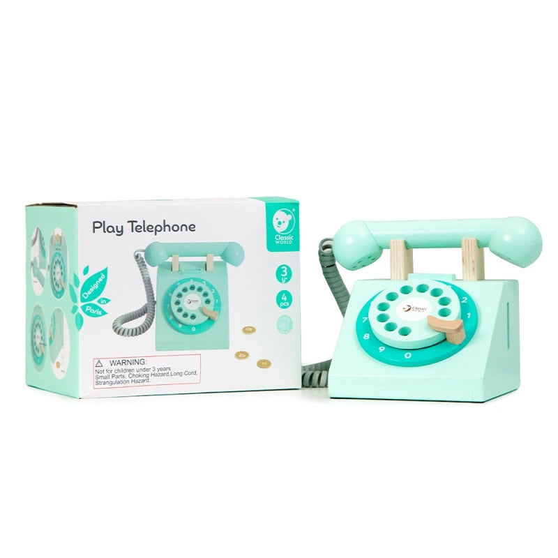 Klasyczny Telefon Drewniany CLASSIC WORLD