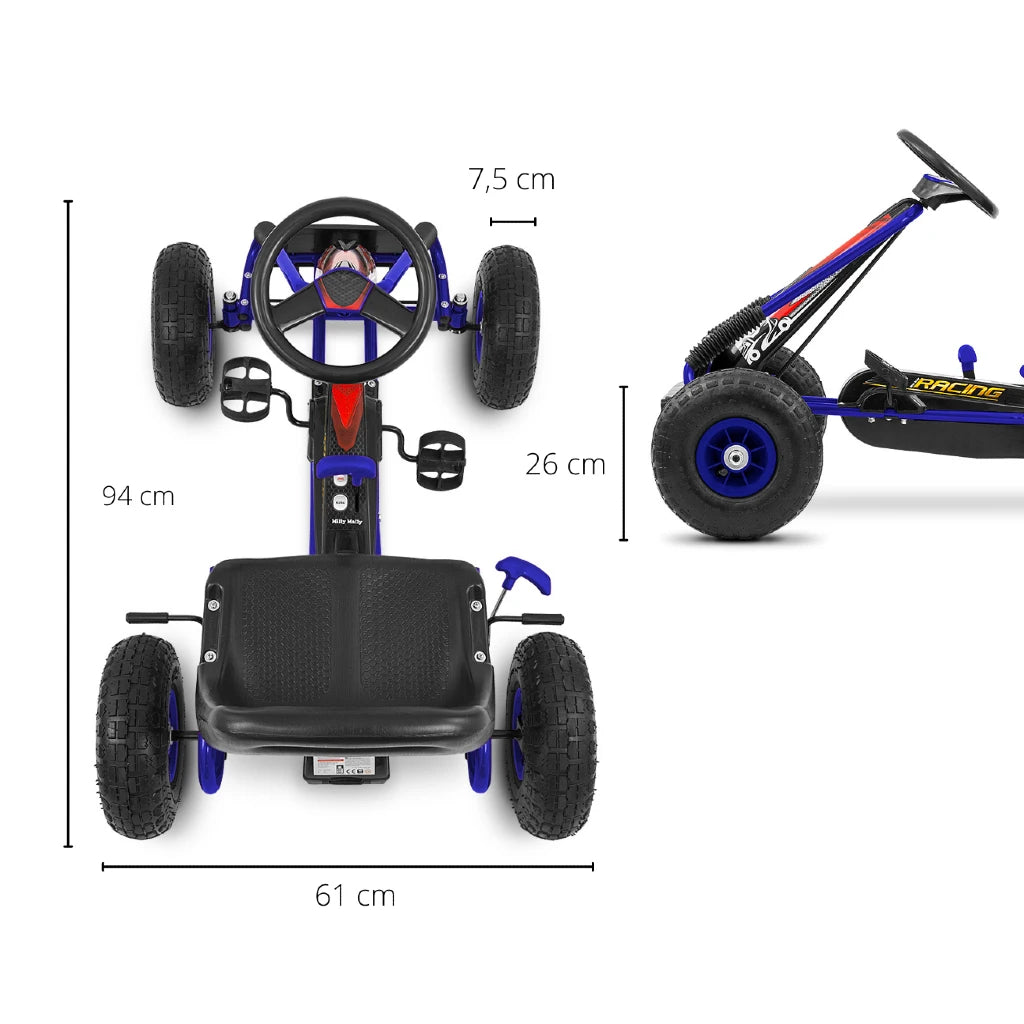 Gokart na Pedały Thor Blue 3-8 lat do 30 kg Milly Mally