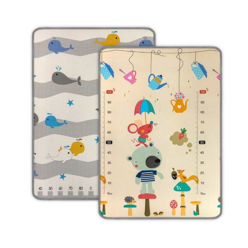 Mata piankowa zwijana Kinder Bear and Whales 120x178x1 cm Milly Mally