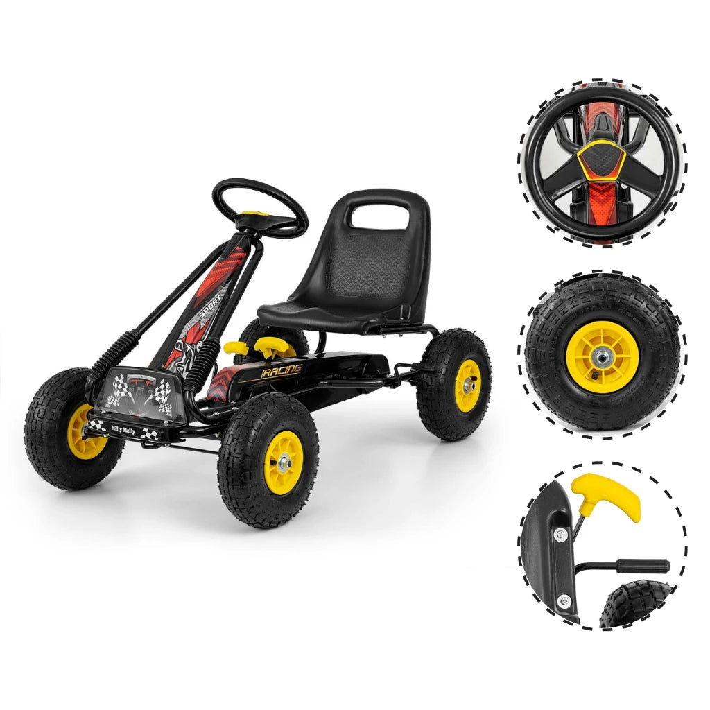 Gokart na Pedały Thor Black 3-8 lat do 30 kg Milly Mally